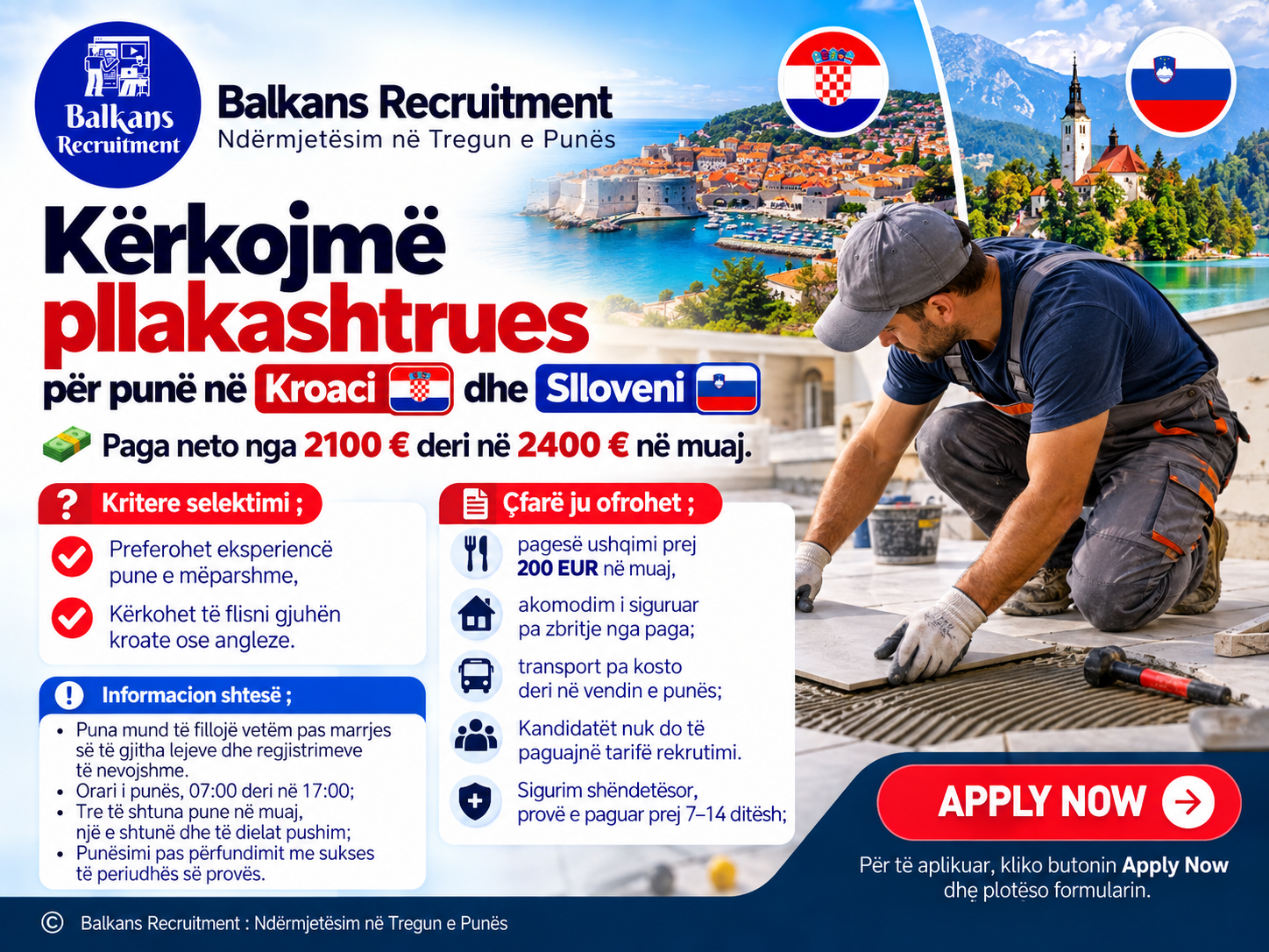 Croatia and Slovenia Tile Poster